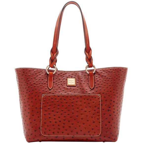 OSTRICH TAMMY TOTE Dooney &  Bourke leather tote bag purse - Picture 2 of 4